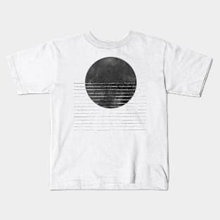 Abstract black sun and sea Kids T-Shirt